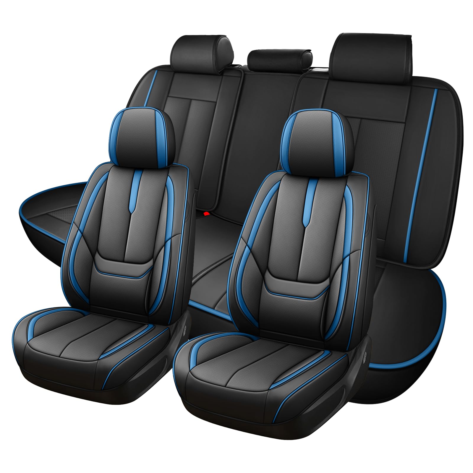Car Seat Covers Full Set for Subaru Ascent 2019-2026 Waterproof Faux Leather Seat Protector Split Bench Compatible Breathable