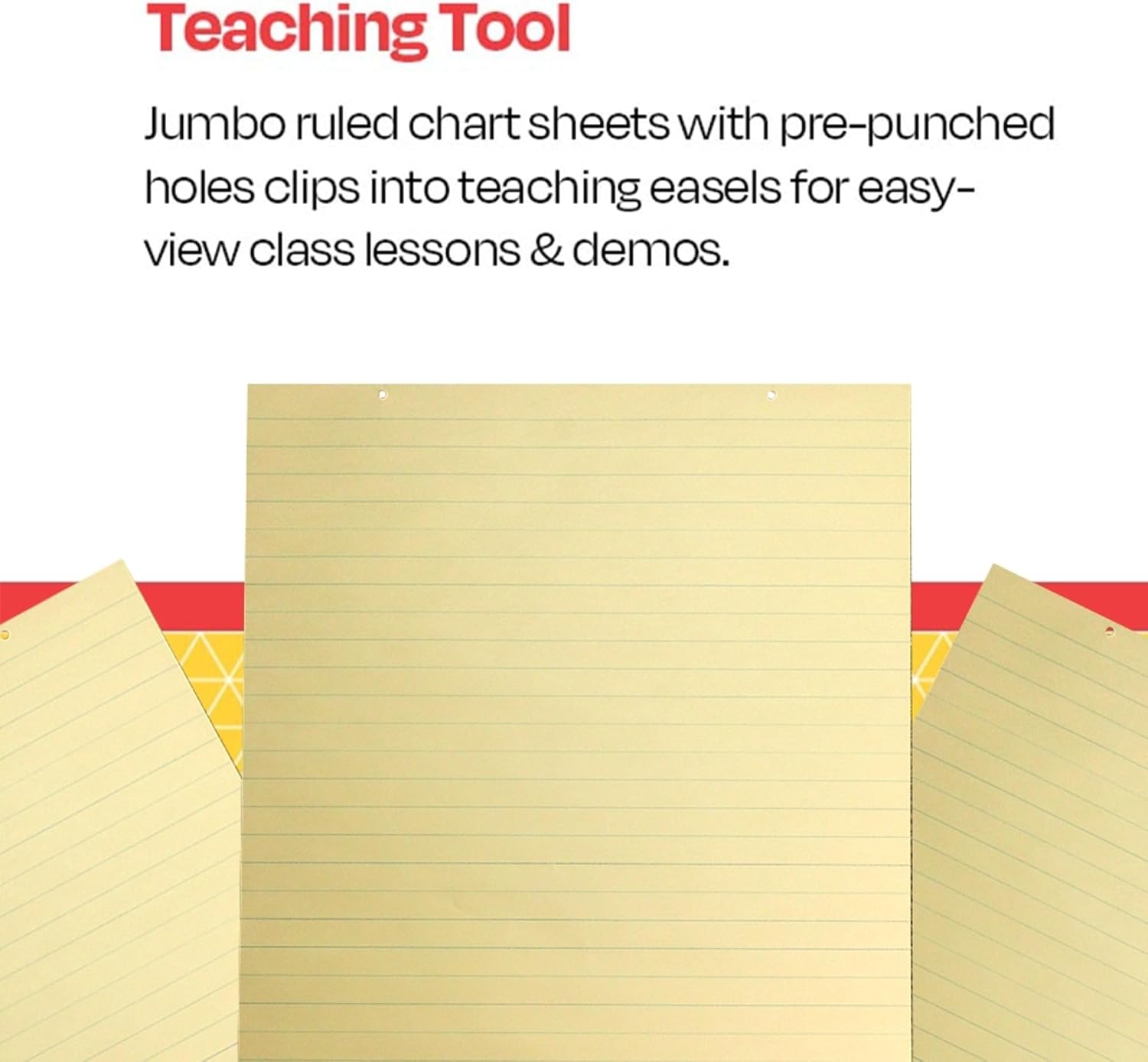 School Smart Manila Tag Ruled Chart Paper, Jumbo Size, 36 x 24 Inches, 36 Sheets