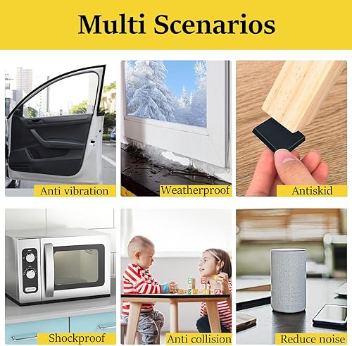 Miniatura 6 de Actualizado Burlete altamente comprimible de 12 W x 14 pulgadas, tira de sellado de espuma para ventana y puerta de CA, cinta aislante de espuma