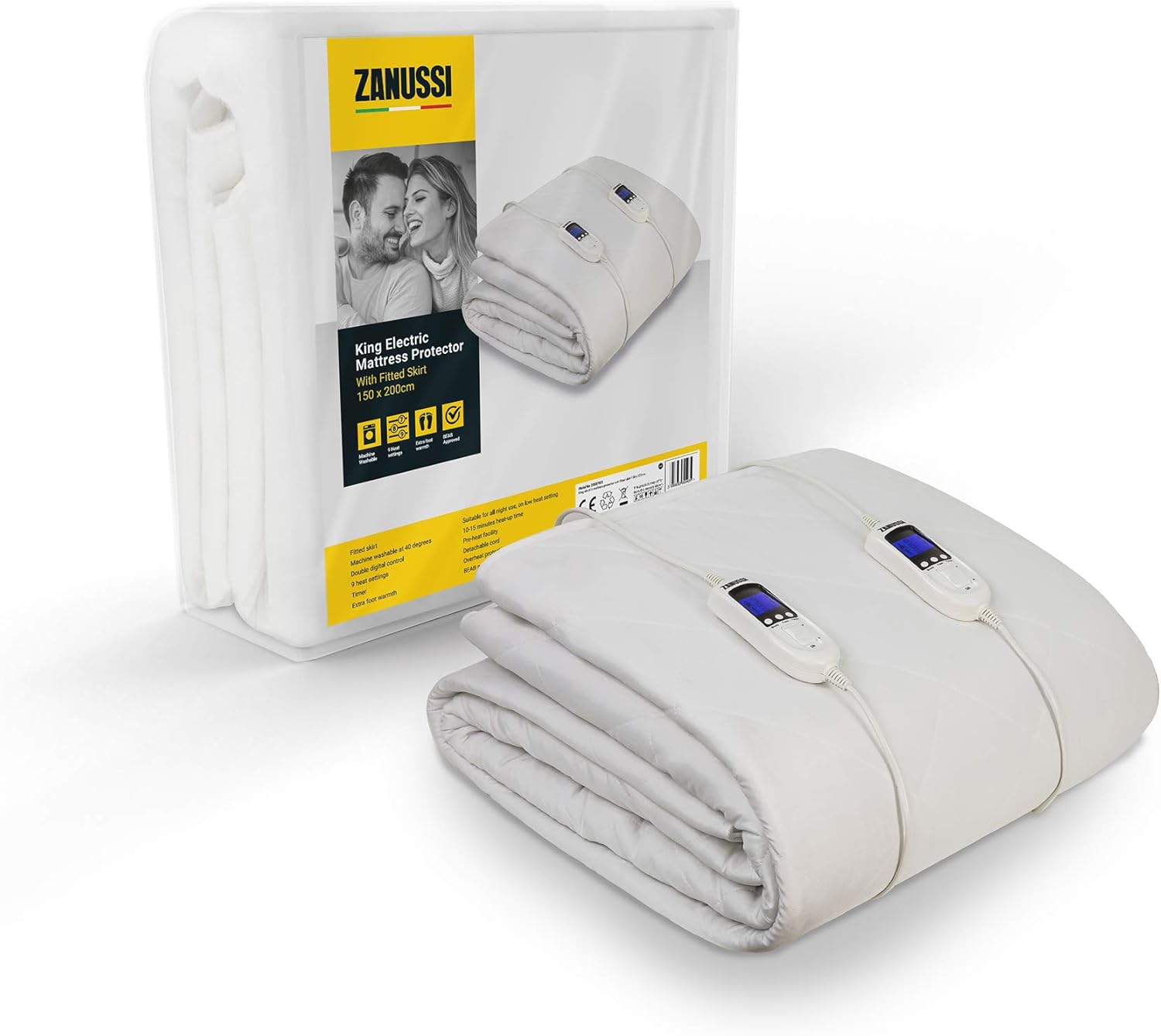 Zanussi Electric Blanket, Heated King Fitted Underblanket, 9 Heat