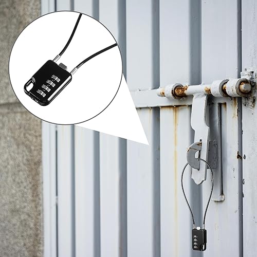 Miniatura 7 de 2 candados de combinación de 4 dígitos reiniciables de diseño compacto con cable de 12 pulgadas de largo, cerraduras de cable pequeñas con