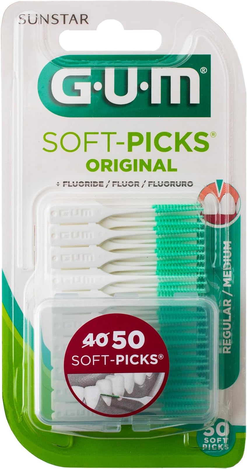 158155 Soft Picks Original Brushes, Regular, Pack of 50