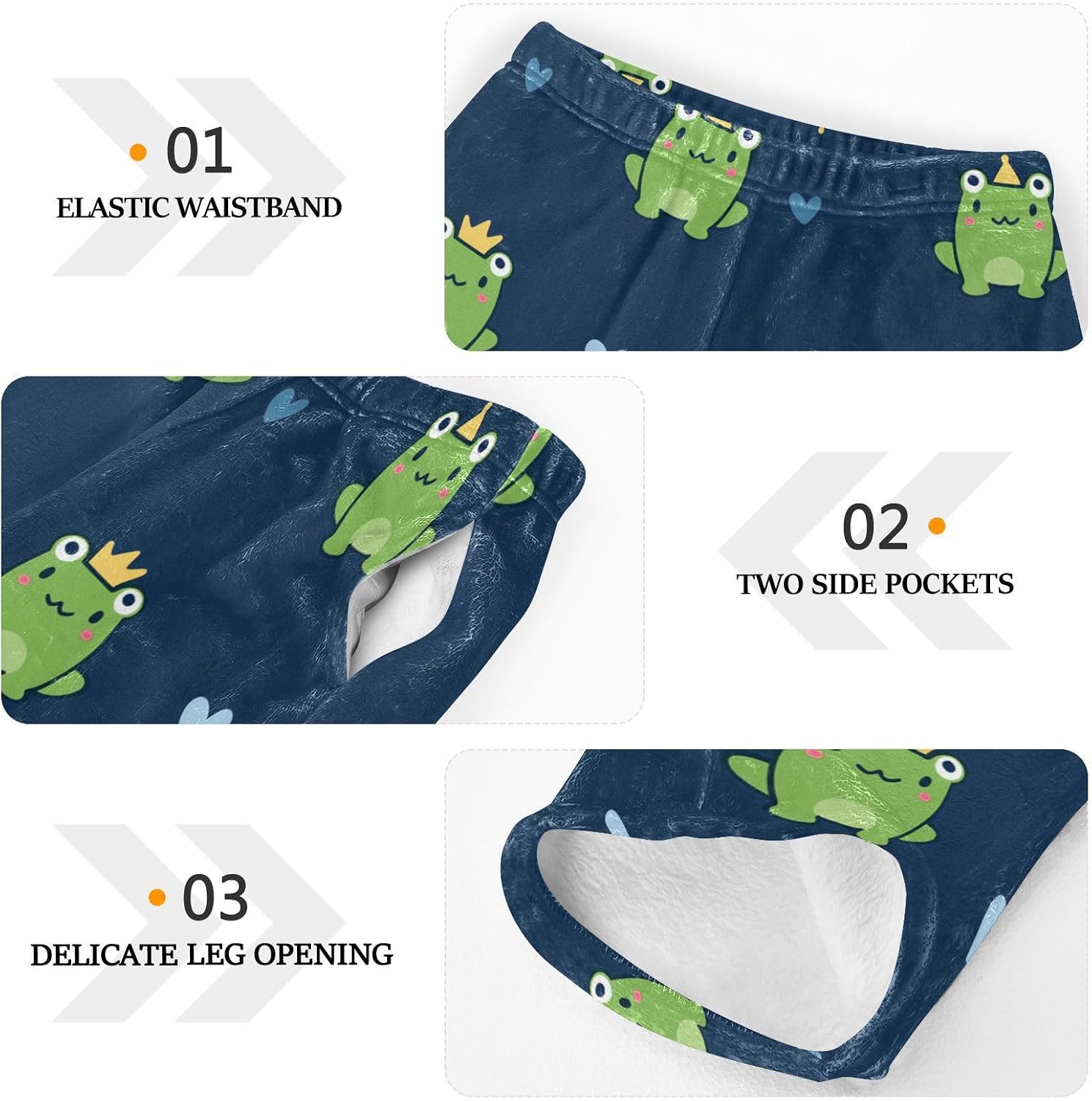 visesunny Cute Frog Crown Heart Boys Pants for Kids Fleece Bottoms Long Jogger Pants Trousers with Pockets Size 6-14Y