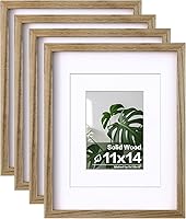 Egofine 11x14 Carbonized Brown Picture Frames Set of 4 with Plexiglass - Fits 5x7/8x10 w/Mat, Wall & Tabletop Display