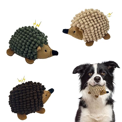 Chongqile Plush Hedgehog Dog Toys 3 PCS