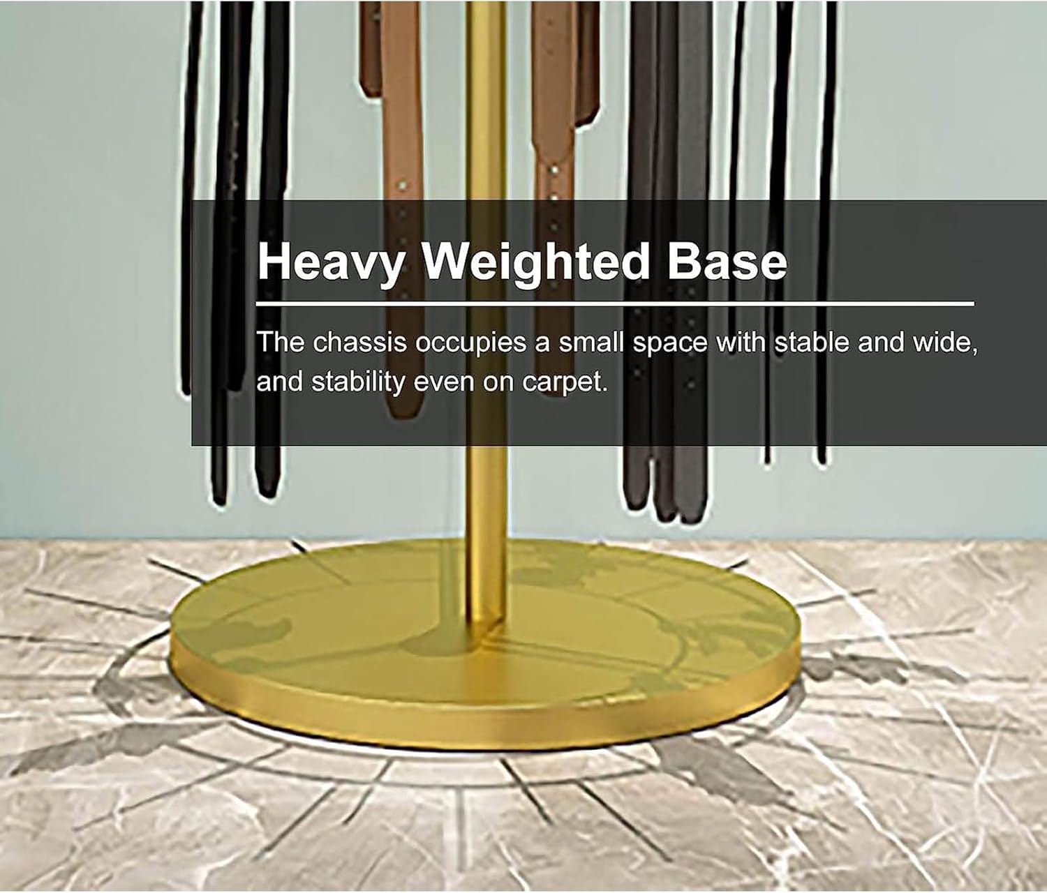 EKSED Scarf Hanger 168cm / 66inch Tall Metal Scarf Display Holder for Men ＆ Women, Round Floor Standing Tie Belts Storage Organizer, for Belts/Handbag