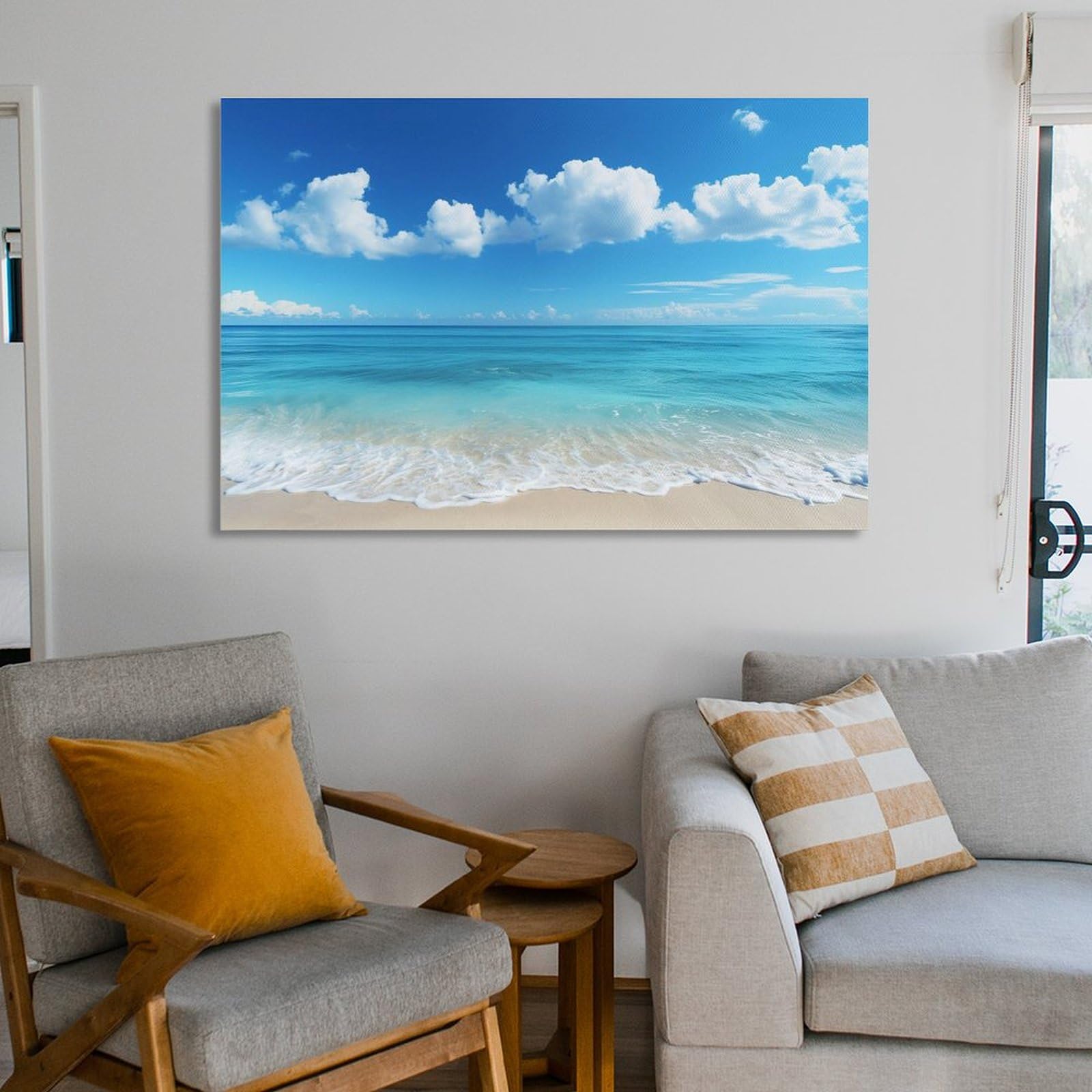 Amazon.co.jp: 絵画 青い海のビーチ アートパネル ポスター 美しい海の