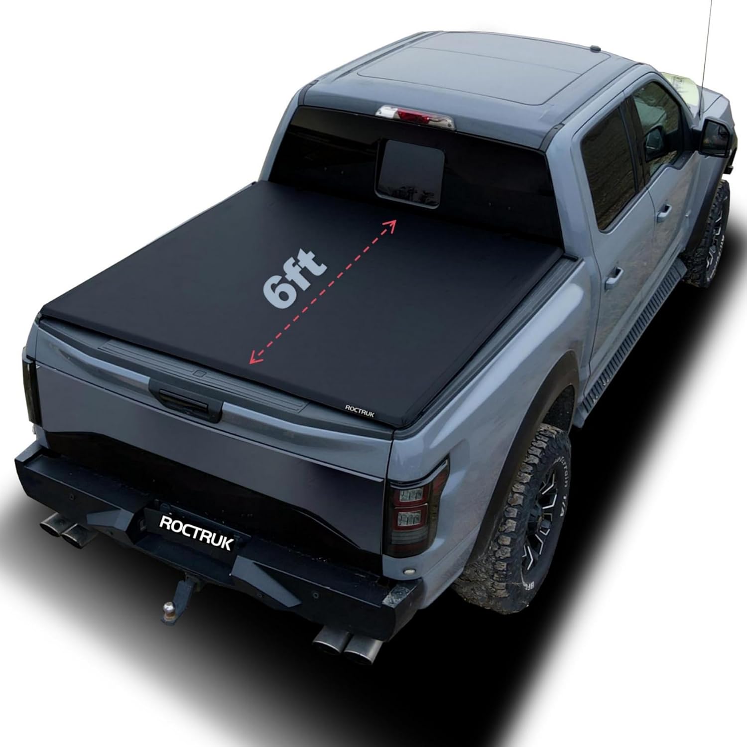 ROCTRUK 6ft Soft Roll Up Tonneau Cover Compatible for 2016