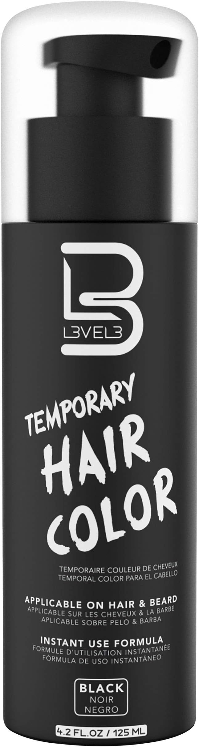 L3 - Temporary Beard Color - Full Beard in Minutes - Easy to Apply and No Mixing Required - Level 3 Natural Looking Black Dye