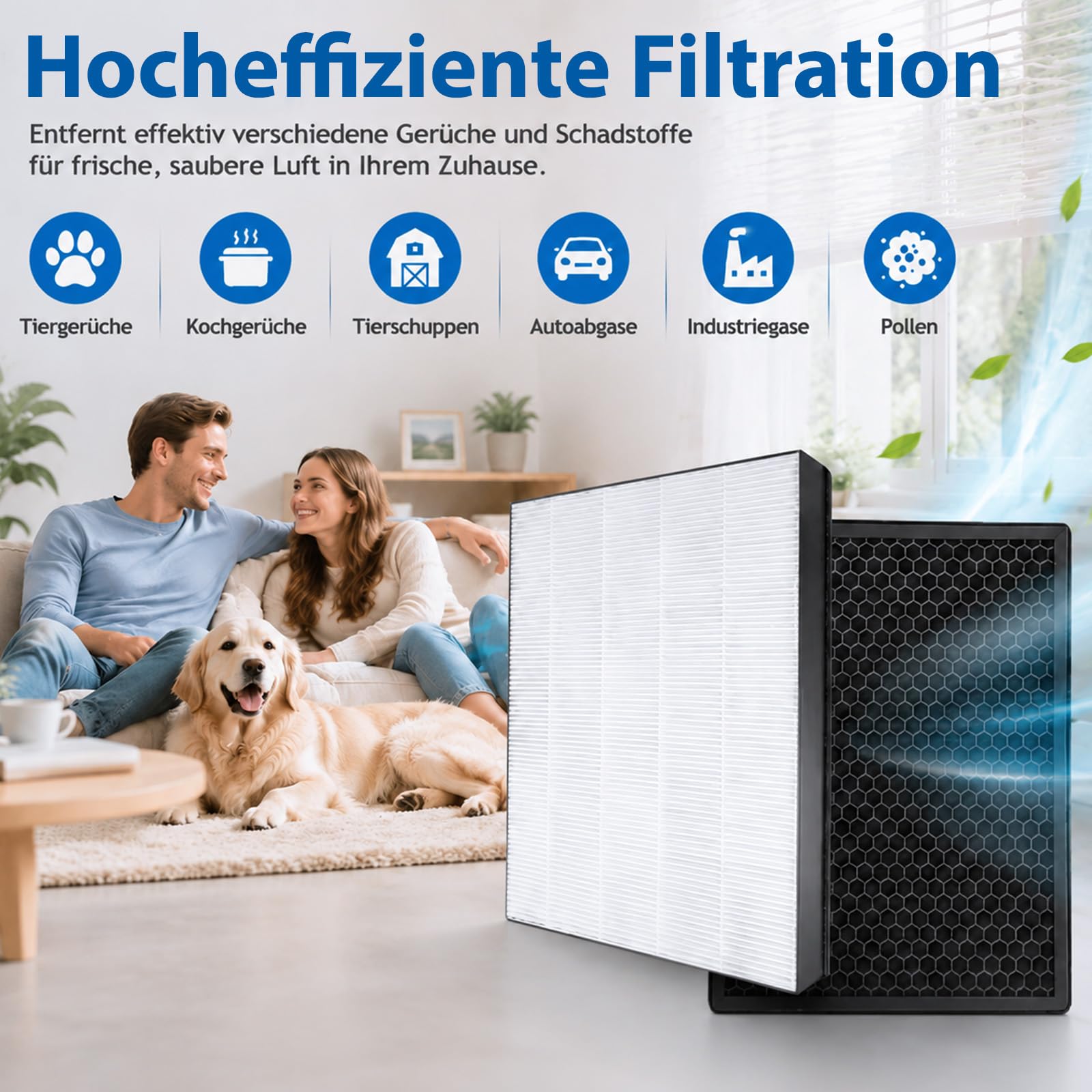4 Stück Ersatzfilter Kompatibel mit Philips 2000 2000i Series AC2729/10 2-in-1 Luftreiniger und Luftbefeuchter FY1413 FY1410 Ersatz HEPA Filter FY2425 Befeuchtungselement