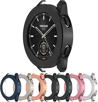 MOTONG Compatible with Xiaomi Watch S3 TPU Protective Case - TPU Bezel Ring Dial Protective Case Cover Shell Compatible with Xiaomi Watch S3TPU Black