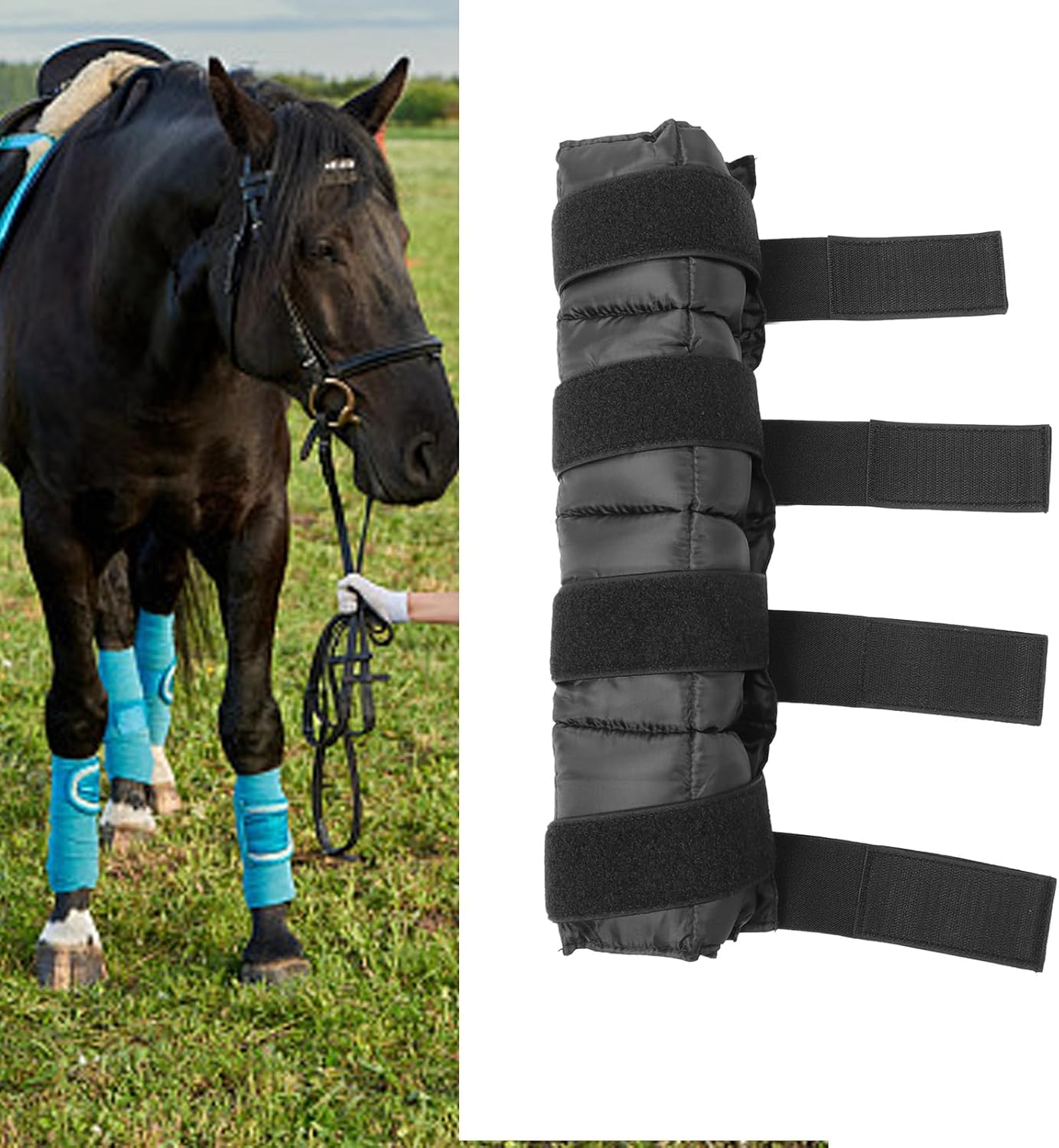 Horse Ice Pack, Professional Reusable Soft Comfortable Breathable Horse Cooling Leg Wrap, Horse Supply Ice Boot for Hock Ankle Knee Leg Boots