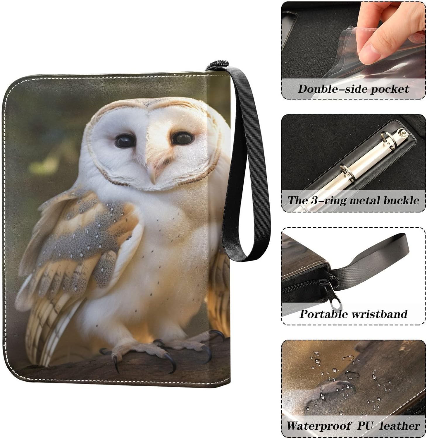 Owl Card Binder, 400 Pockets Card Holder with 50 Sleeves, Sturdy Card Holder Folders for Game Cards & Sports Cards