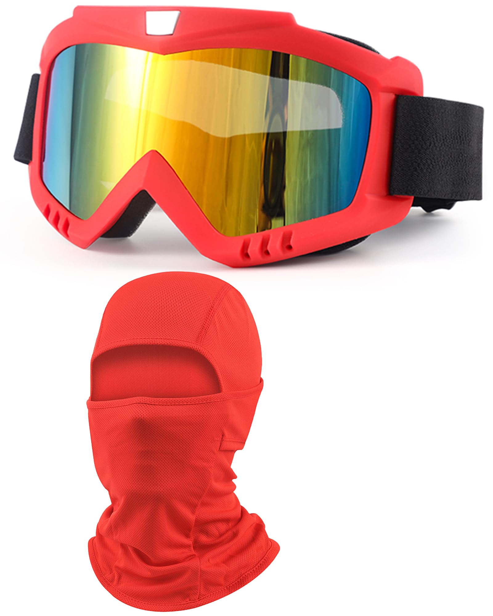 Dirt Bike Goggles with Balaclava Motorcycle ATV Riding Ski Motocross Windproof Dustproof Racing Glasses for Women Men