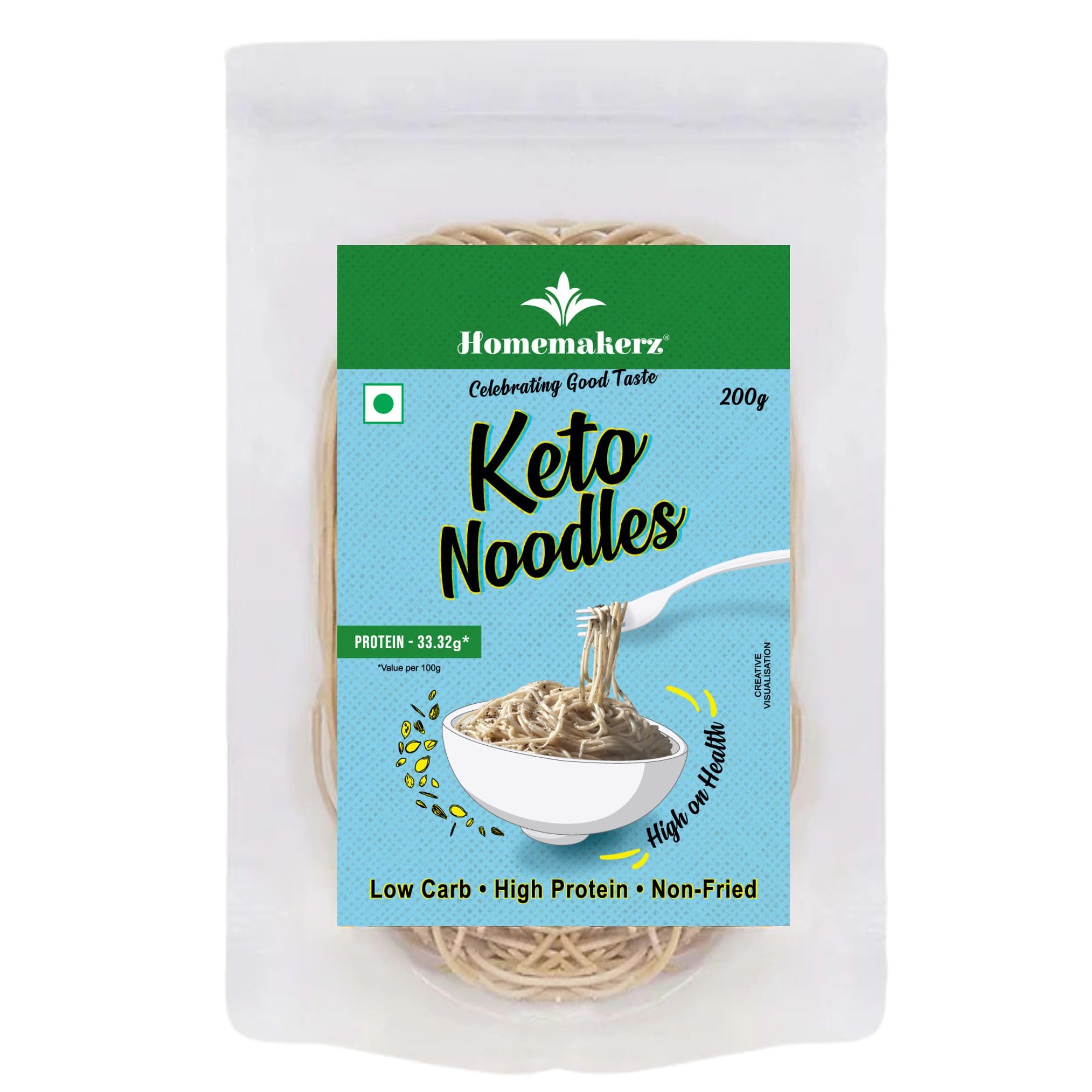 Homemakerz Keto Noodles, Natural, Preservative, Fat Free, Not Fried & No Oil, Healthy & Tasty Hakka Noodles With High Protein, 200g-picture-29