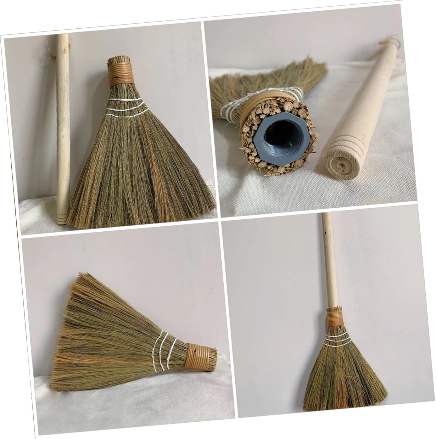 Handmade Woven Detachable Handle Small Broom 74cm Rustic Farmhouse Hand Broom for Household and Desktop Cleaning