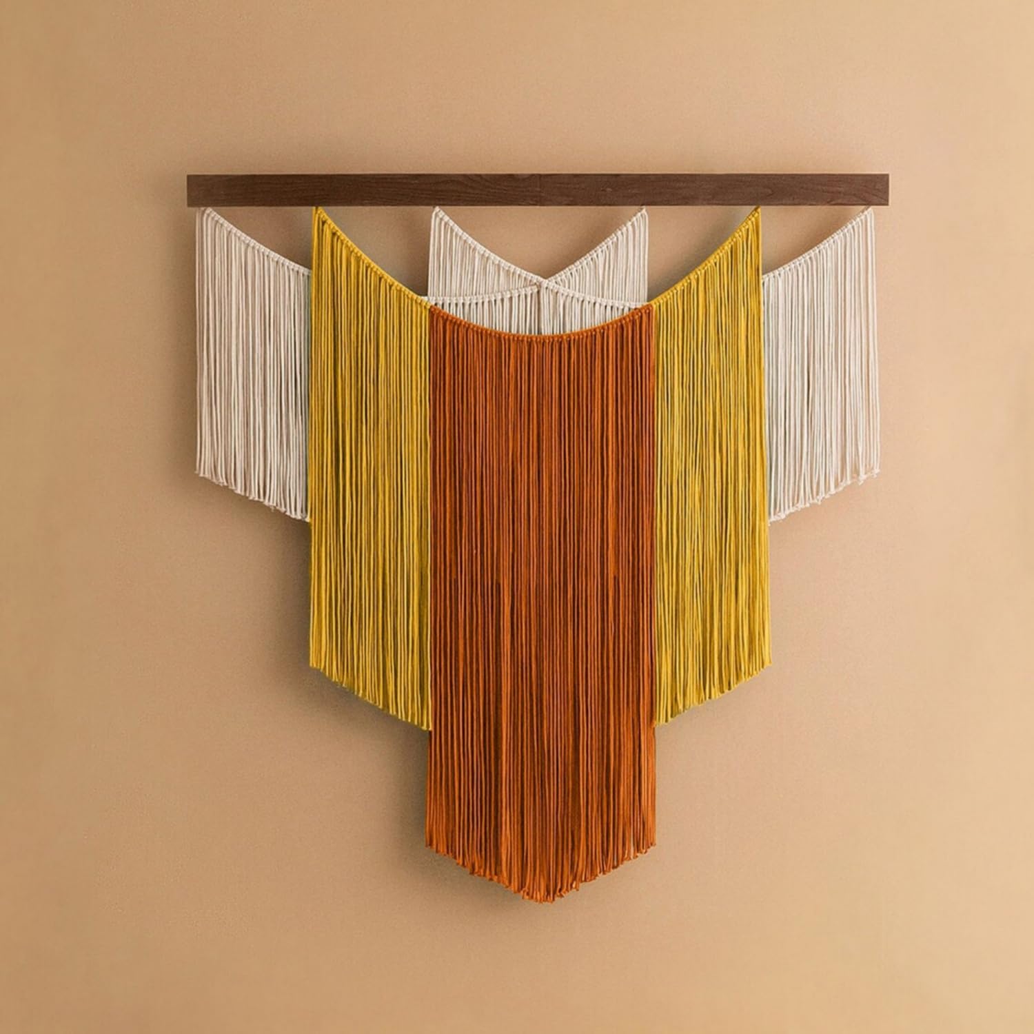 champracer Arazzo da parete grande macramè, fatto a mano, 100 x 80 cm, decorazione da parete, per decorazione bohémien, per appartamenti, camera da letto, soggiorno, galleria (marrone)