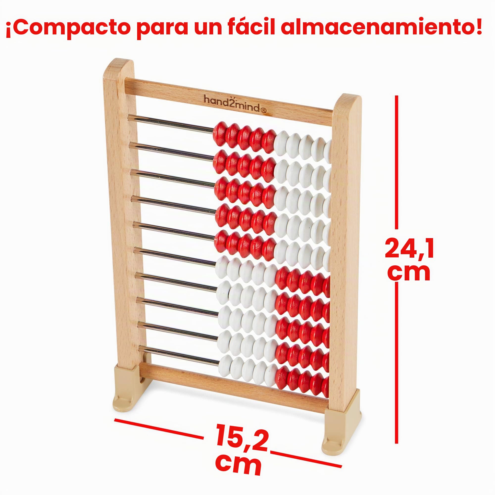 Learning Resources Miniábaco de 100 bolas (set de 4), ábaco para las matemáticas de los niños, recurso con de madera contar, fichas