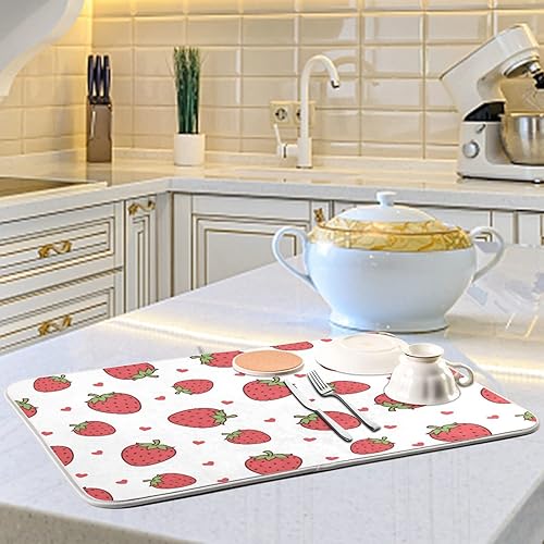 Vista 62 de Tapete de secado de platos de flores de fondo negro para encimera de cocina de 18 x 24 pulgadas, tapete de microfibra absorbente, tapete de secado