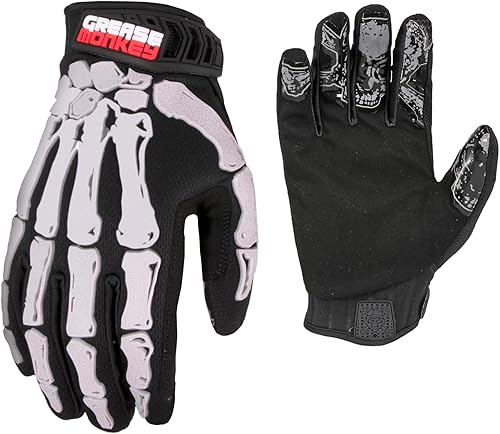GREASE MONKEY Bones Xtreme - Guantes de trabajo para mecánico negro