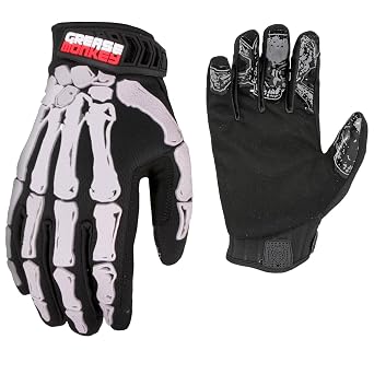 GREASE MONKEY Bones Xtreme Black Out Mechanic Work Gloves, Black, X-Large