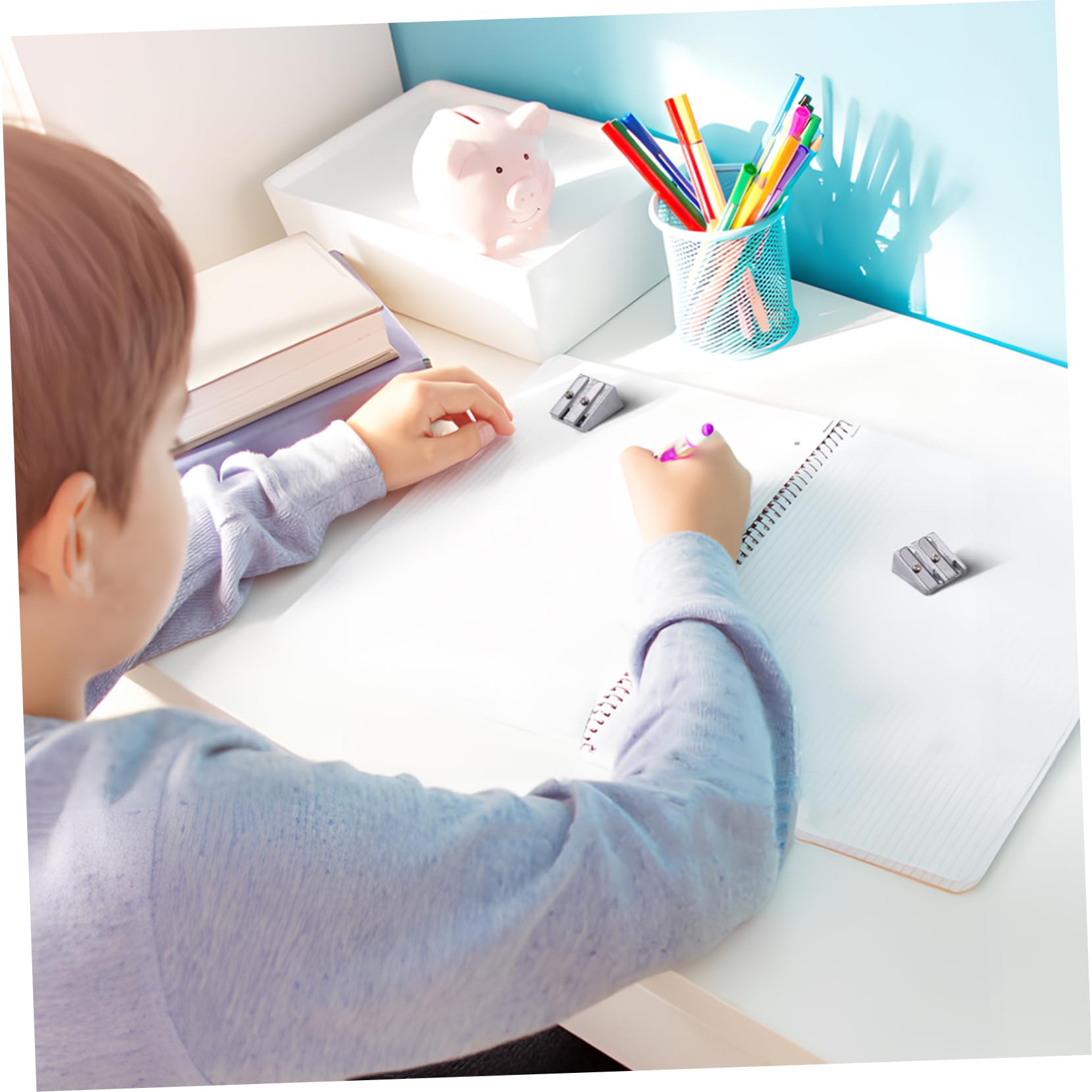 NUOBESTY Lot De 5 Taille-crayons En Métal À Double Trou Pour Bureau 20 Pièces X 5