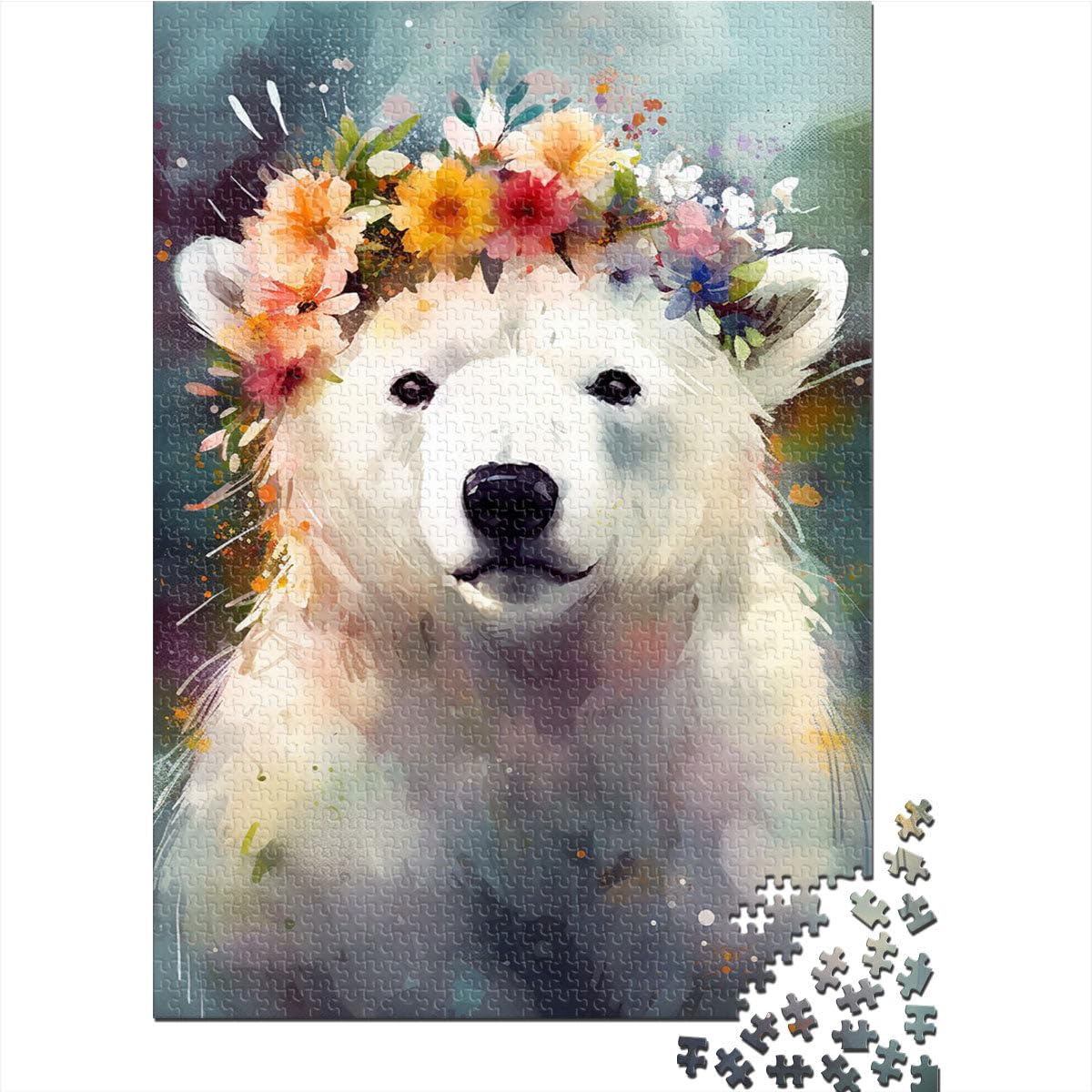 Puzzles Adultes 2000 pièces Ours Polaire Bébé Maison Jeux éducatifs Jouets DIY Décoration intérieure Unique et Cadeaux 27,56 po x 39,37 po Adolescents de 14 Ans et Plus