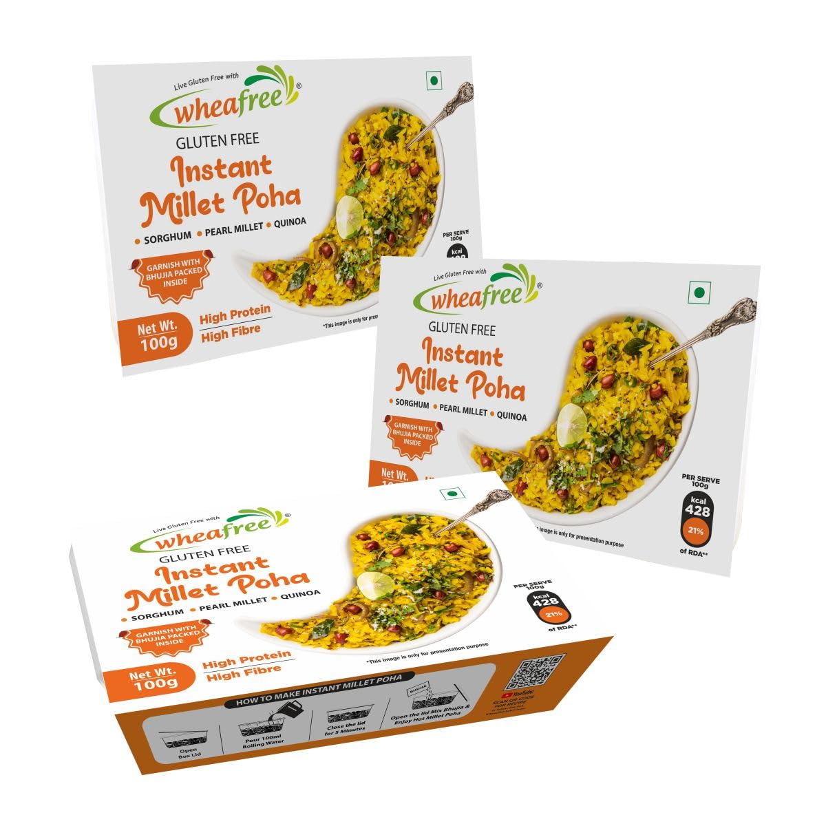 Wheafree Gluten Free Instant Millet Poha - Pack of 3-125g Each | Nutritious Breakfast – High in Fiber, Protein, and Nutrients – Perfect for a Healthy Start (B0CLJJHQ58) Amazon Price History, Amazon Price Tracker