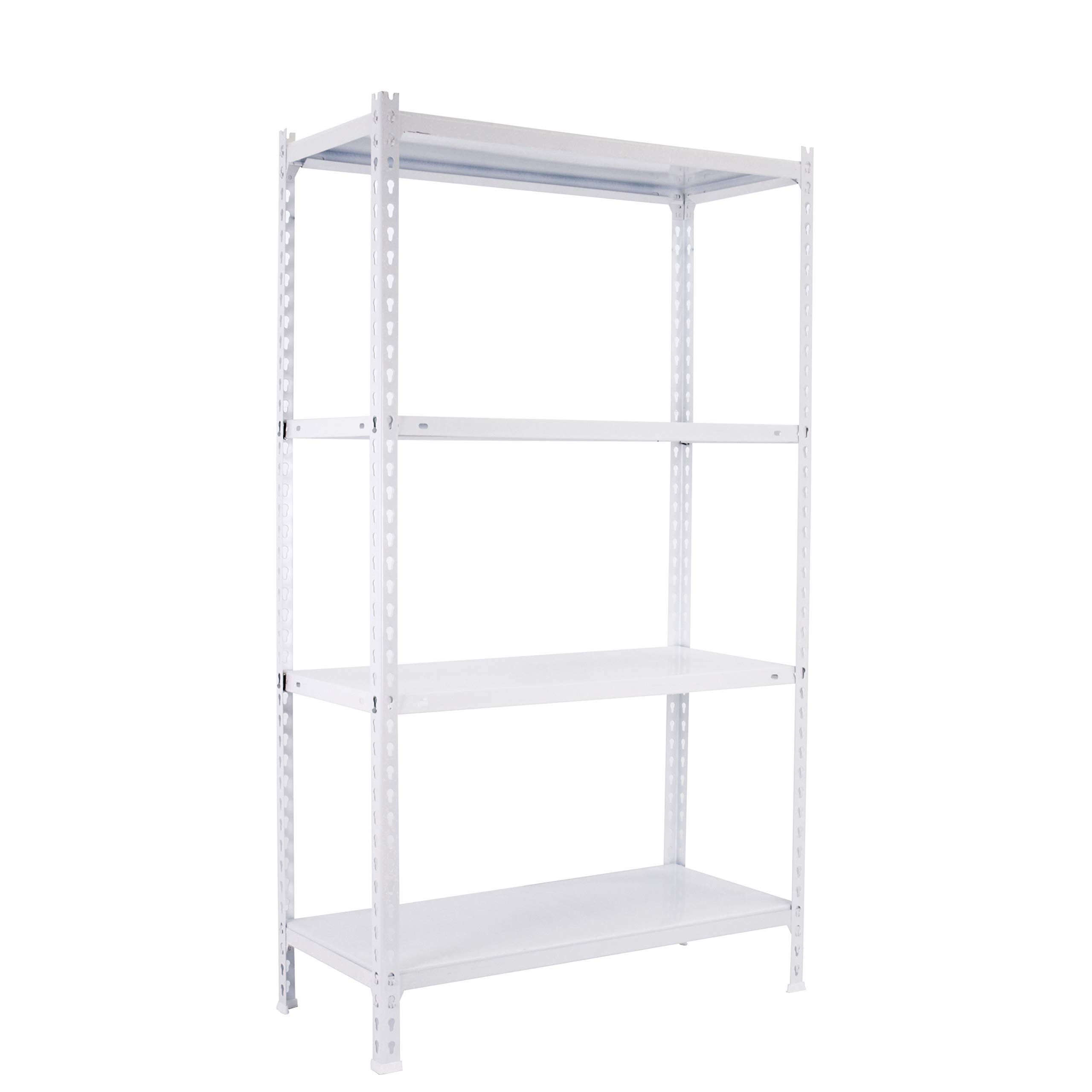 SimonRack Estantería Metálica Almacenaje 4 Niveles Capacidad Carga 70 kg, Blanco, 150x80x40