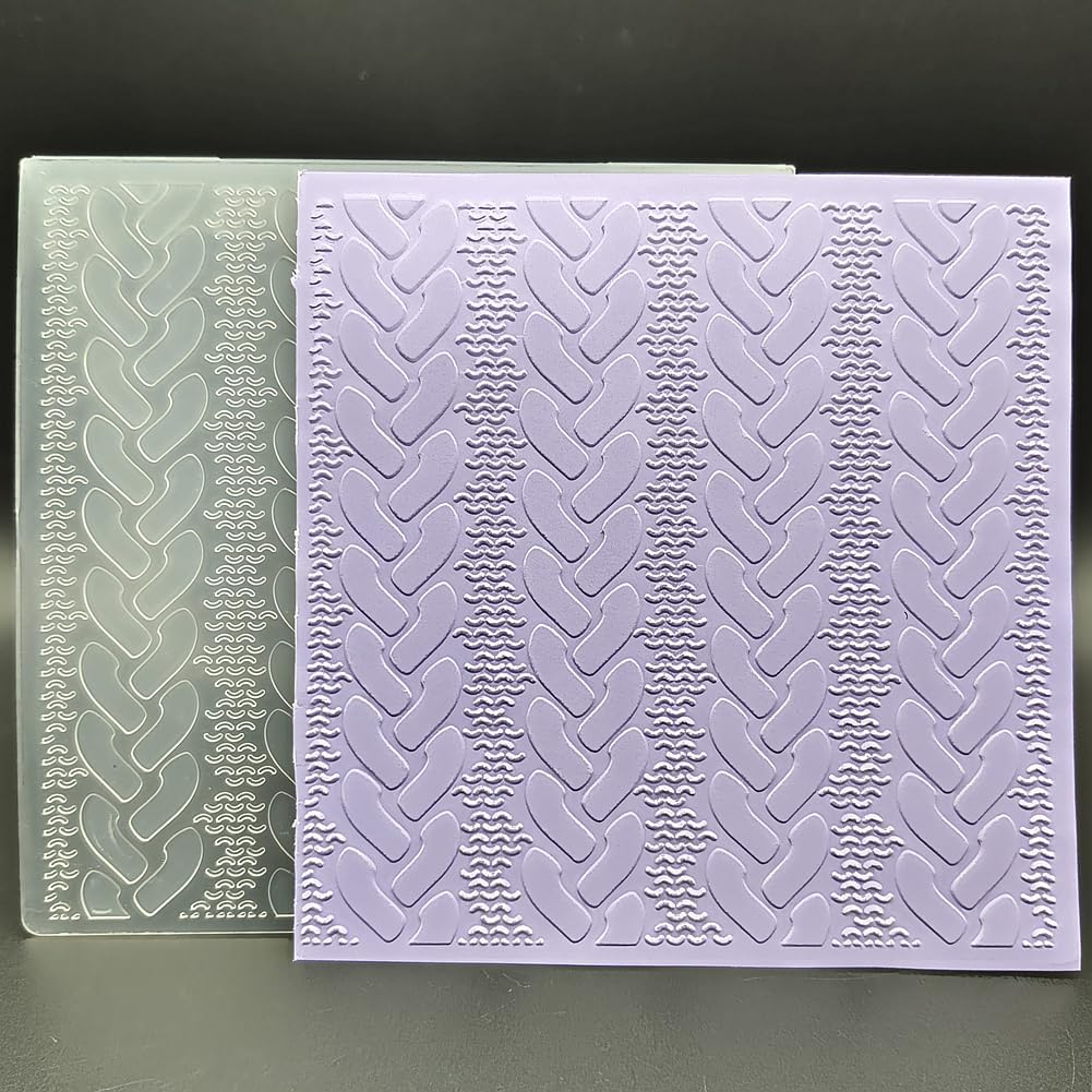 Plastic Embossing Folder 6x6 Inch Ropes Pattern Paper Crafts Plastic Textured Impressions for Card Making Scrapbooking