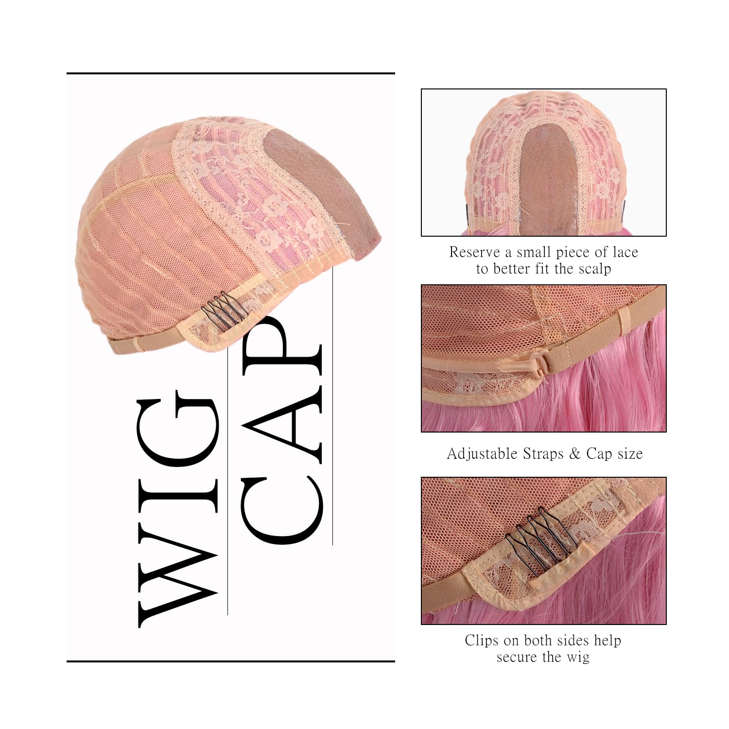 Long Wavy Pink Wig for Women 28 Inch Middle Parted Light Pink Curly Wig Natural Looking Heat Resistant Fiber Synthetic Wig for Daily Party Halloween Cosplay Use - Image 4