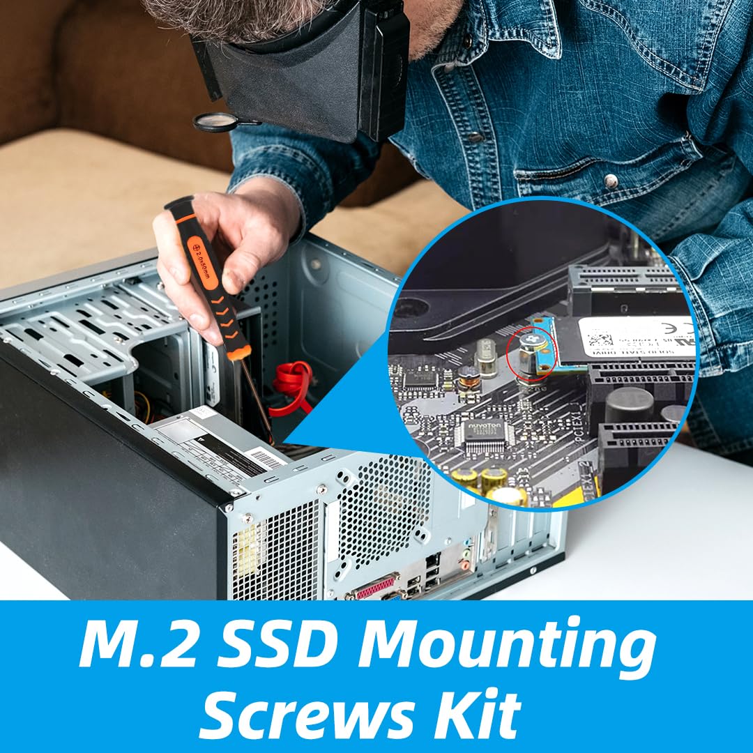 Vite SSD M.2, 19 pezzi viti per montaggio e distanziatore e cacciavite, set di viti PC per scheda madre Nvme Asus Msi Gigabyte