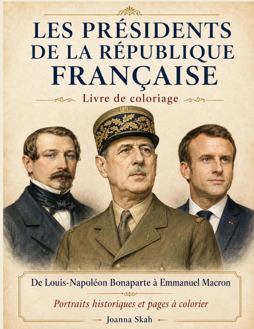 Les Présidents de la République Française: De Louis-Napoléon Bonaparte à Emmanuel Macron – Portraits historiques, Républiques françaises et pages à colorier