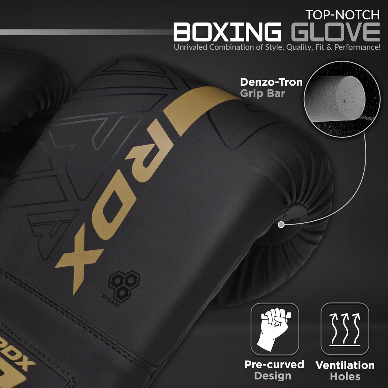 RDX Bag Gloves Boxing Punching Mitts, Maya Hide Leather, Padding, Ventilated Palm, MMA Heavy Punch Training, Muay Thai Kickboxing Focus Pads Double End Speed Ball Workout, Adult Men Women