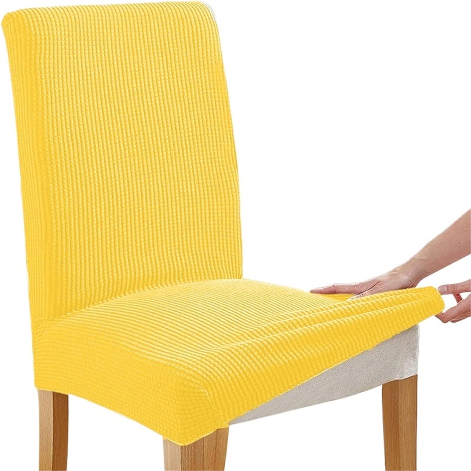 RYQZHHY Chair Cover Corn Kernel Fabric Chair Cover Stretch Long Back Covers Jacquard Dining Room Seat With