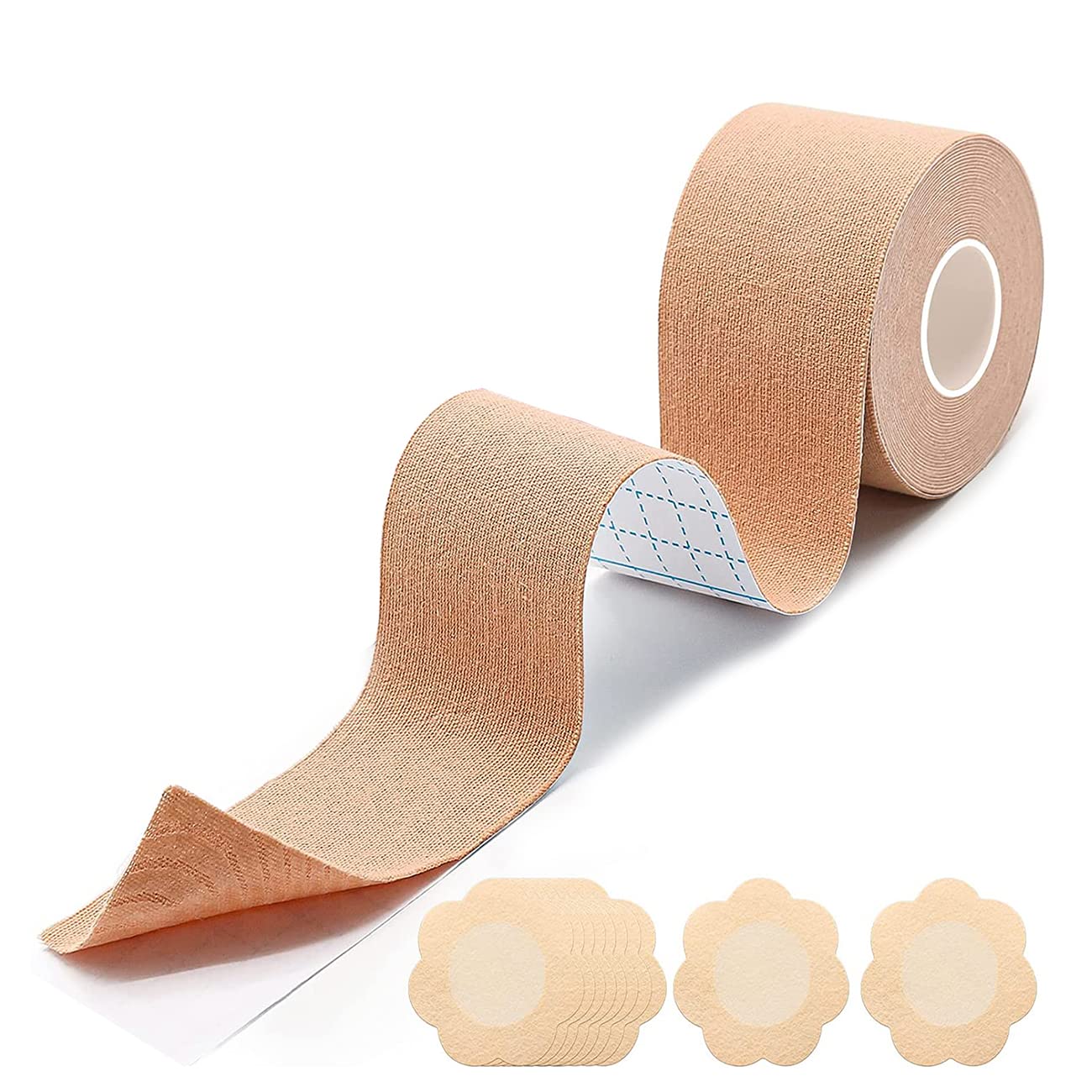 Boob Tape for Breast Lift, 5M Boobytape Achieve Chest Brace Lift & Contour of Breasts, Adhesive Bra Sticky Body Tape for Push up & Shape, Waterproof Sweat-Proof Bob Tape, With 10 Breast Petals-image-34
