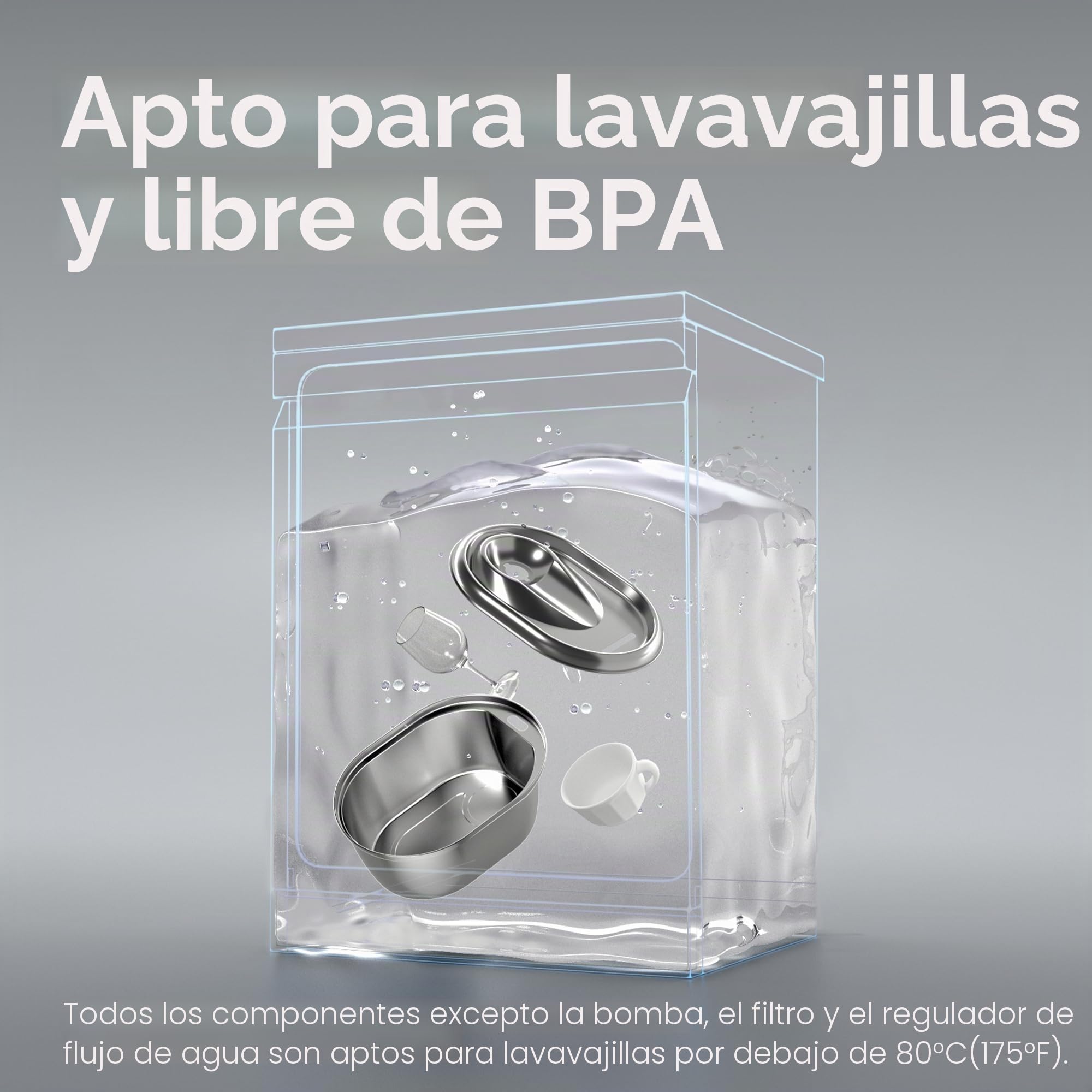 PETLIBRO Fuente de Agua de Acero Inoxidable para Gatos y Perros Interior, Dispensador Automático de Grado Alimenticio con 4 Filtros