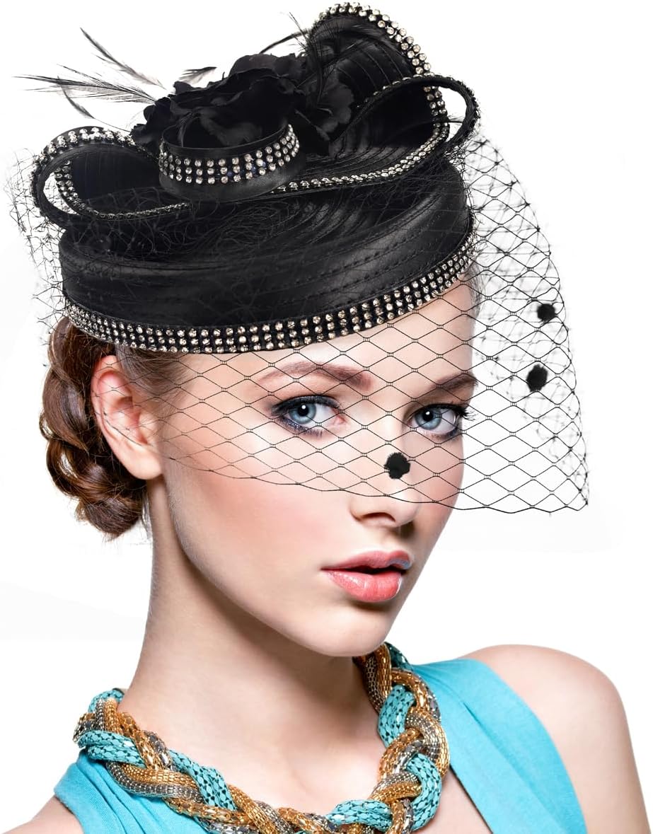 Fascinators Hat for Women Church Tea Party Headband Derby Floral Wedding Dress Cocktail Hats