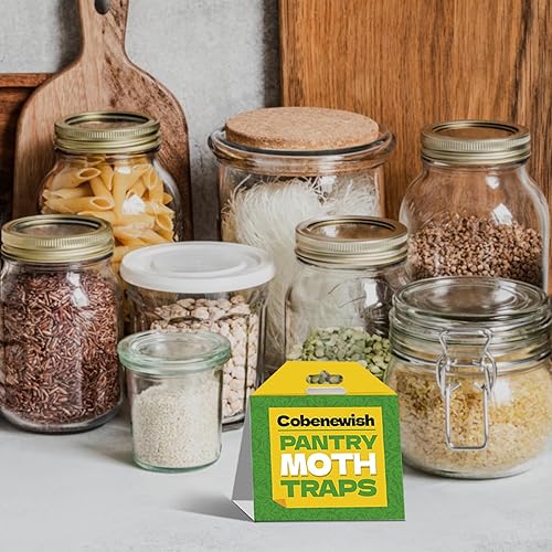 Miniatura 4 de Paquete de 10 trampas para polillas de despensa, trampa de pegamento, feromonas extra fuertes, seguras y efectivas para alimentos y armarios, matan