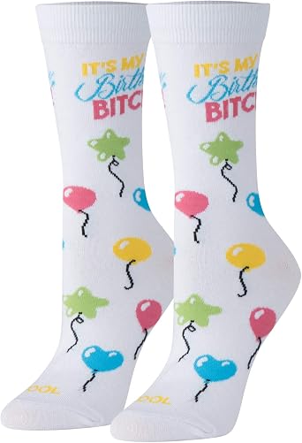 Cool Socks Curse & Swear Words Funny Novelty Crew Sock for Women Assorted Styles