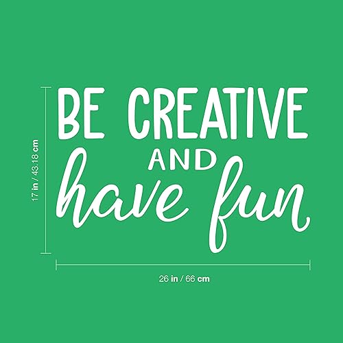 Miniatura 3 de Calcomanía de vinilo para pared, sé creativo y diviértete, 17 x 26 pulgadas, calcomanía inspiradora de moda con cita positiva para sala de juegos,