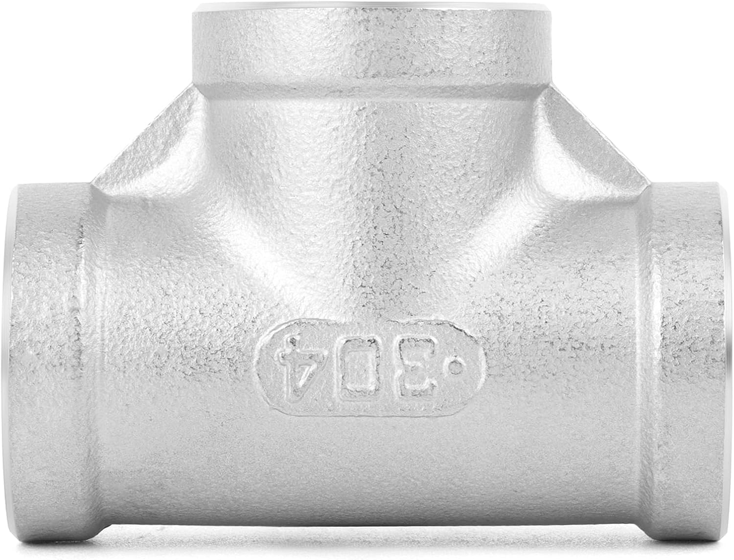 TAISHER 1PCS 304 Stainless Steel Tee Pipe Fittings, 4" x 4" x 4" NPT Female Pipe Fittings