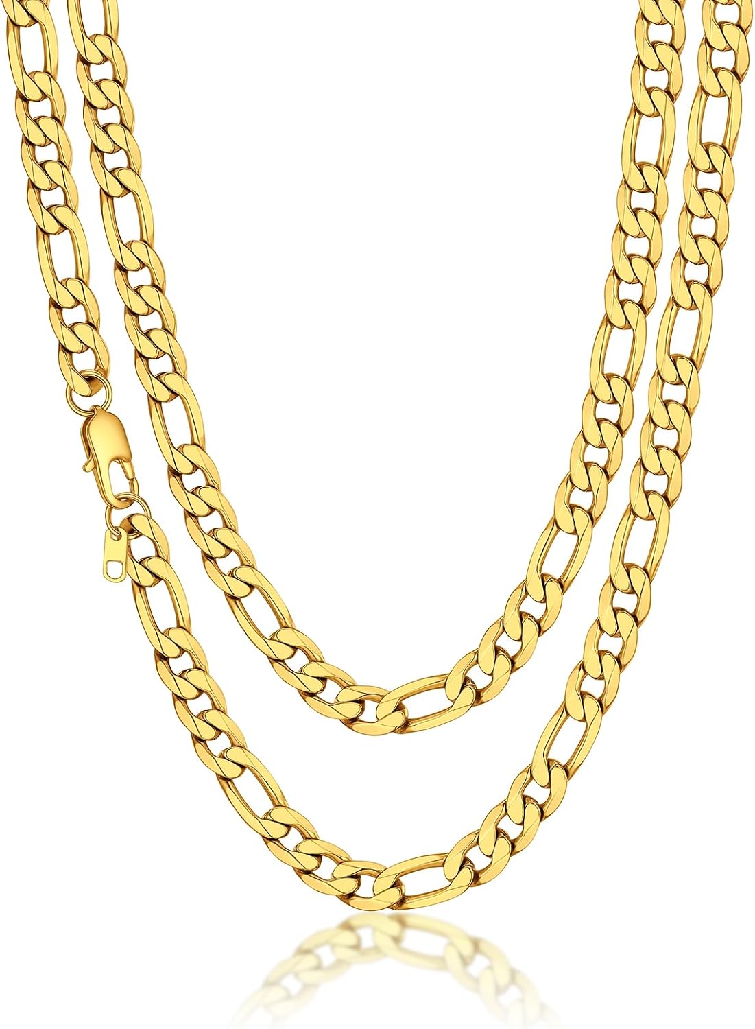 Suplight Figaro Chain for Men Women 4mm/6mm/9mm 18"-30" Stainless Steel Figaro Necklace Chains for Men Hip Hop Jewelry, Send Gift Box