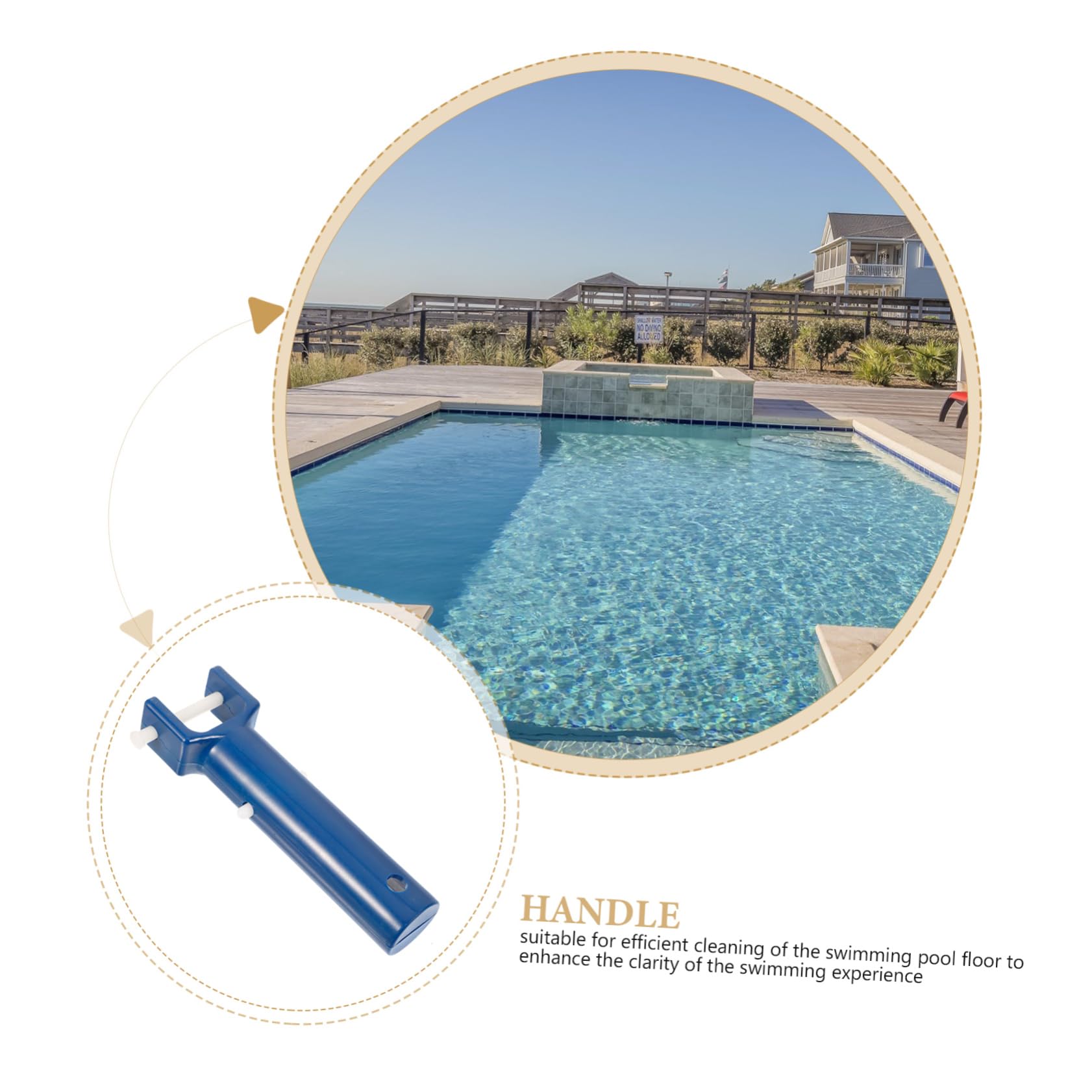 Mipcase Swimming Pool Accessory Replacement Part Suction Head Grip Handle Pool Cleaning Tool