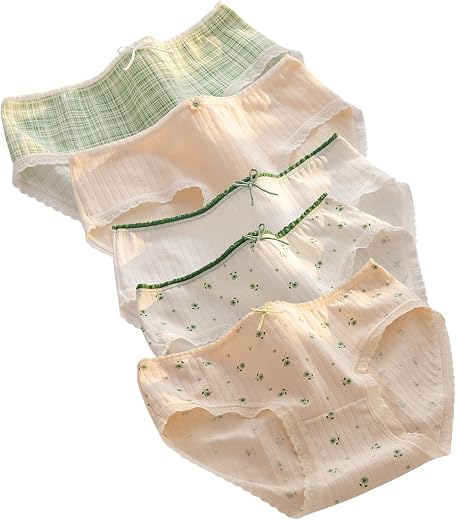 DISHKI Full Coverage Mid Waist Hipster Cotton Panties for Women Printed Designer, Multicolor - Pack of 5 Pices