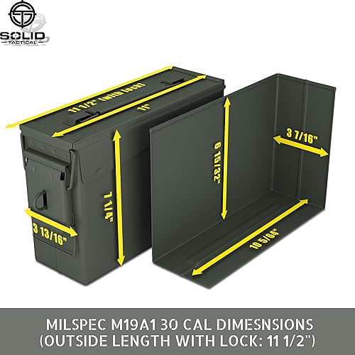 Miniatura 4 de Lata de munición de metal  Nuevo contenedor de almacenamiento de municiones militares y del ejército  Cajas de municiones M2A1 y M19A1  Utiliza