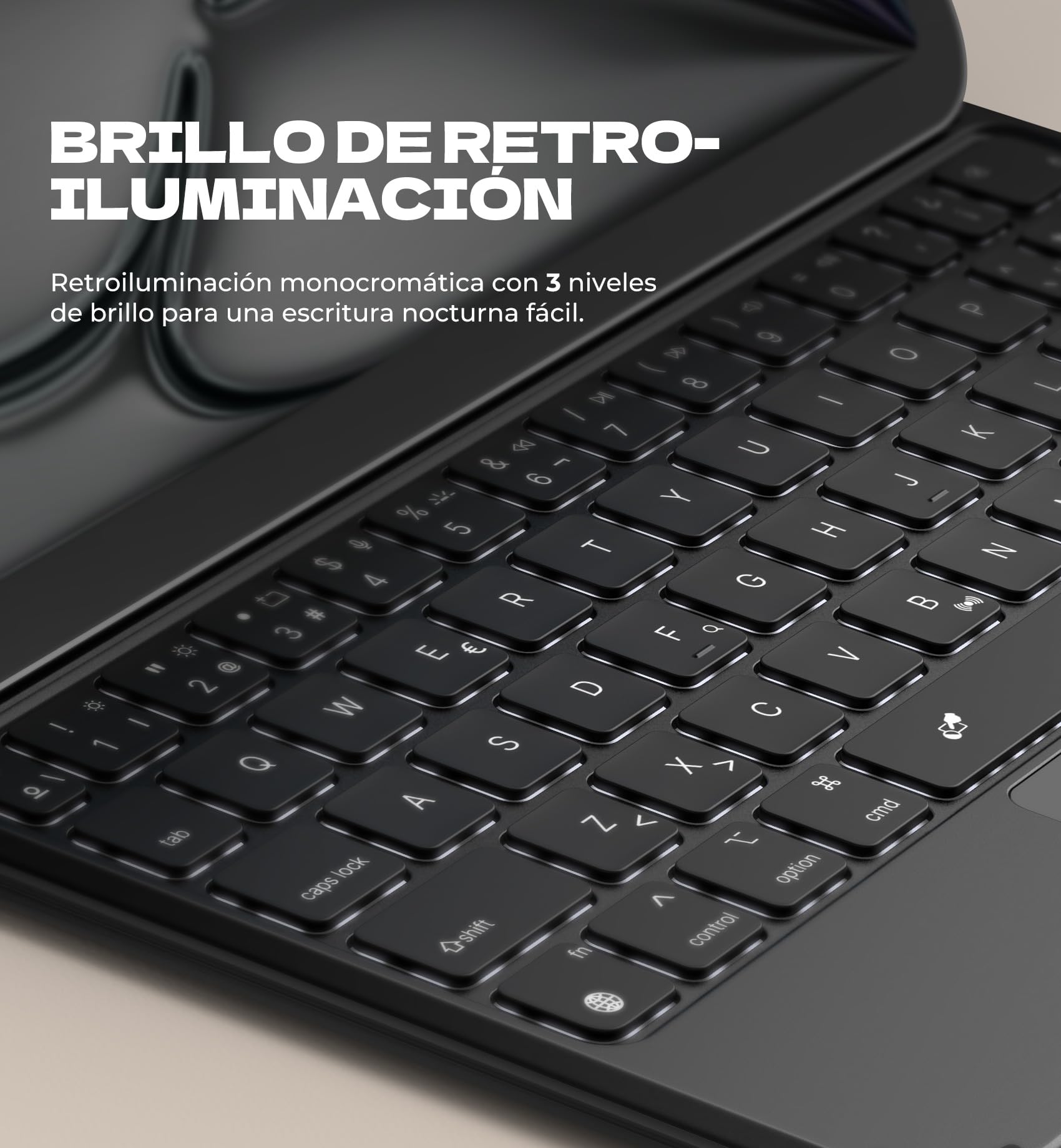 Dexnor Teclado para iPad Air 11" M4/M3/M2(2026/2025/2024), iPad Air 5/4 Generación, iPad Pro 11 4/3/2/1 Gen., Magnético Ultrafino Folio Desmontable Trackpad Multitáctil Retroiluminación, Negro