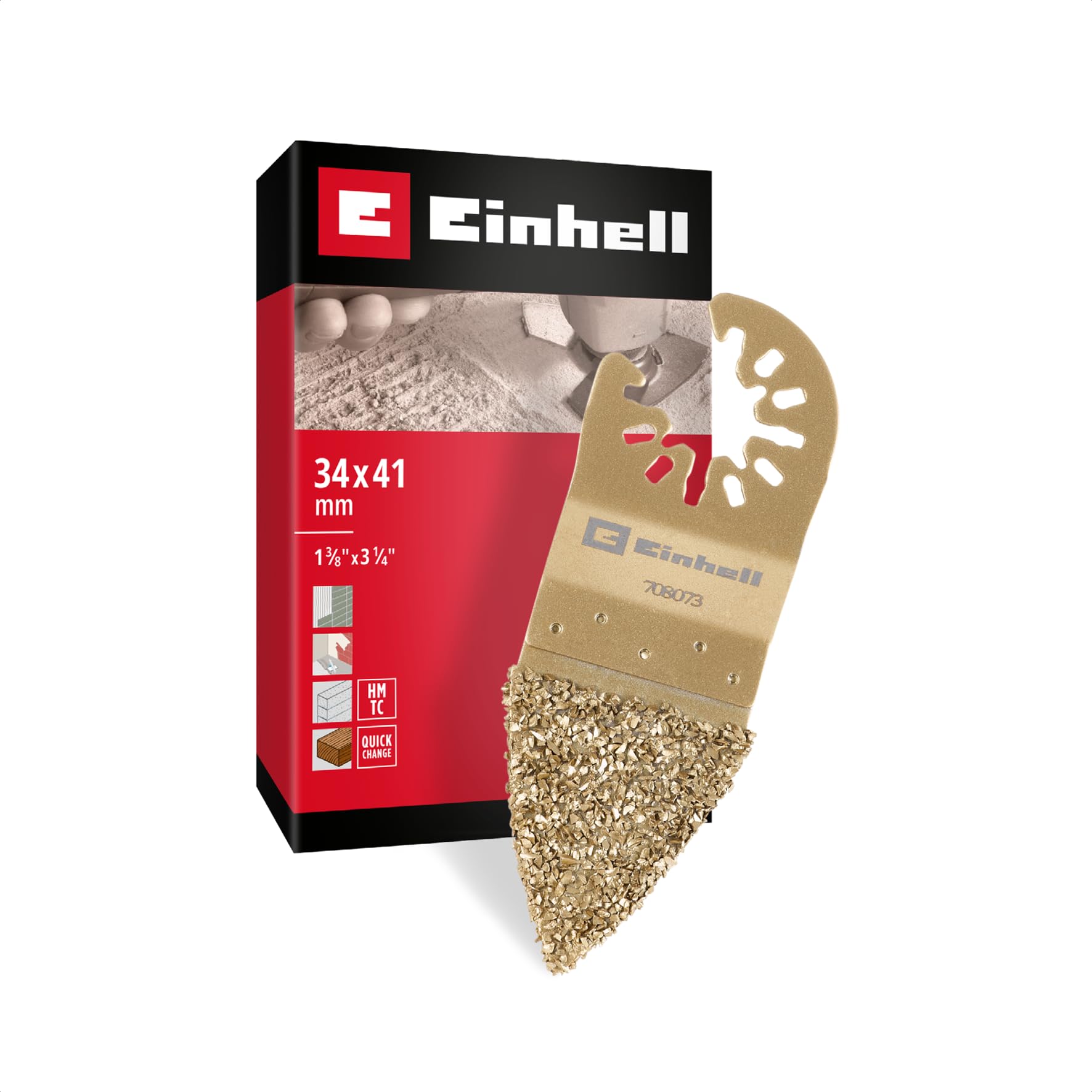 Originale Einhell raspa da dito in carburo 34 mm (forma compatta, rivestimento in carburo, funzione di cambio rapido con dorso aperto, adatta ai multiutensili)