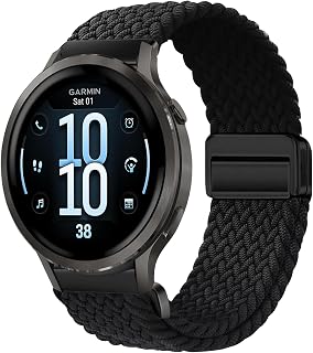 [KeeFos] 18mm 表带 Garmin(Garmin) Venu 4 41mm/Venu 3S 41mm/2S/Forerunner 265S/255S/255S Music/Vivoactive 4S 40mm/Vivomove 3S 39mm/Active S/Move 3S 替换表带 尼龙 编织替换皮带 磁扣