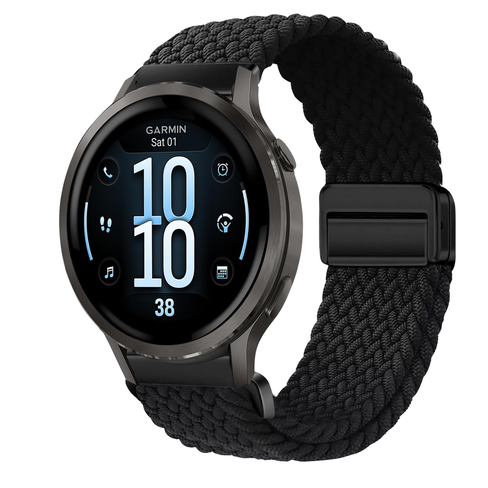[KeeFos] 18mm ナイロンバンド Garmin Venu 4 41mm対応 | 交換バンドGarmin Venu 3S 41mm/Forerunner 265S/255S/255S Music対応 磁気バックル マグネット式バックル 替えベルト サイズ調節 通気性 スポーツ 編組リスト 交換用 ベルト